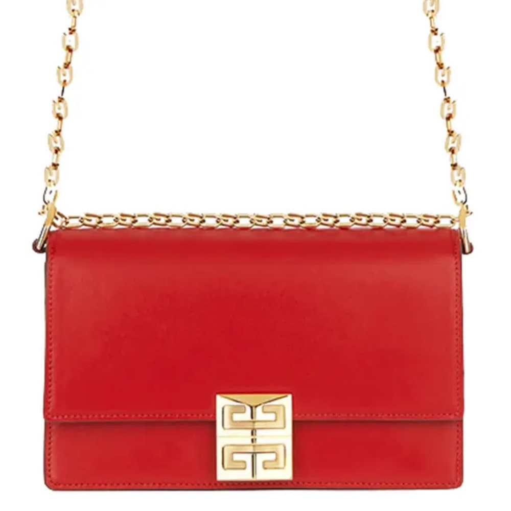 Givenchy Small 4G Chain Leather Crossbody Bag  - Red